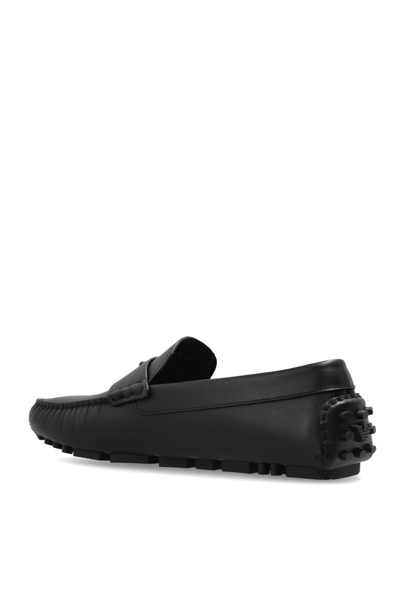 Emporio Armani Leather loafers with logo | Men's | Vitkac